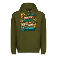 Army Green she was a wild flower in love with the sunshine Premium Hoodie - HRA Design Shop