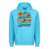 Ocean Blue she was a wild flower in love with the sunshine Premium Hoodie - HRA Design Shop