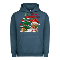 Pigment Midnight Navy merry christmas gnomes Urban Hoodie - FaDigitalArtStudio