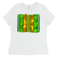 White saint patricks horseshoe shamrock leopard glitter brushstroke Ladies Tee - Artiststas