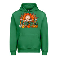 Emerald Thanksgiving Turkey Pumpkin Blessed Urban Hoodie - CowhideDigitalArt