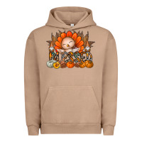 Pigment Burro Thanksgiving Turkey Pumpkin Blessed Urban Hoodie - CowhideDigitalArt