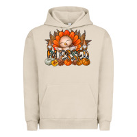 Pigment French Oak Thanksgiving Turkey Pumpkin Blessed Urban Hoodie - CowhideDigitalArt