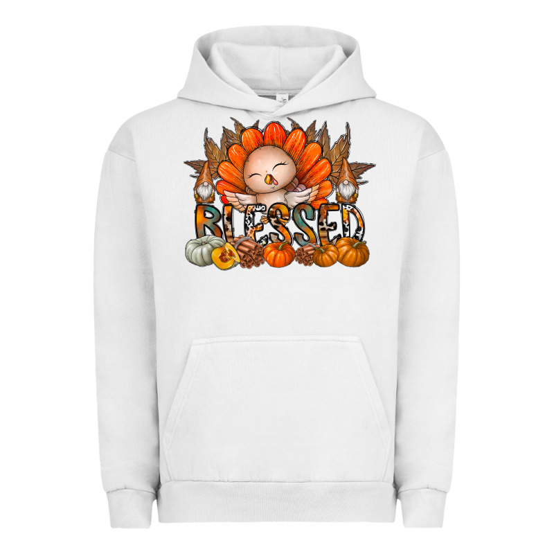 Thanksgiving Turkey Pumpkin Blessed Urban Hoodie by CowhideDigitalArt | Teevron