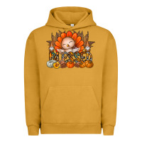 Pigment Peanut Butter Thanksgiving Turkey Pumpkin Blessed Urban Hoodie - CowhideDigitalArt