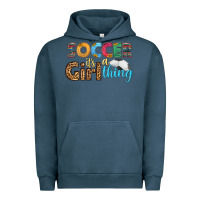 Pigment Midnight Navy soccer it's a girl thing Urban Hoodie - HRA Design Shop