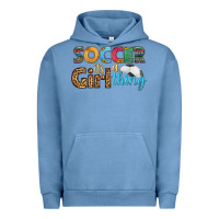 Pigment Pebble Blue soccer it's a girl thing Urban Hoodie - HRA Design Shop