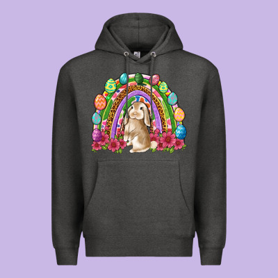 Easter Rainbow Bunny Easter Day Premium Hoodie Designed By Neo Western