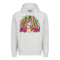 Dove Grey Easter rainbow Bunny Easter Day Premium Hoodie - Neo Western