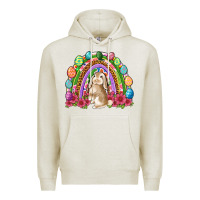 Oatmeal Heather Easter rainbow Bunny Easter Day Premium Hoodie - Neo Western