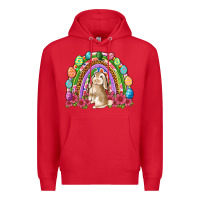 Red Easter rainbow Bunny Easter Day Premium Hoodie - Neo Western