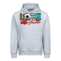 Heather Grey love soccer Urban Hoodie - HRA Design Shop