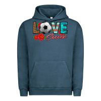 Pigment Midnight Navy love soccer Urban Hoodie - HRA Design Shop