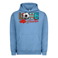 Pigment Pebble Blue love soccer Urban Hoodie - HRA Design Shop