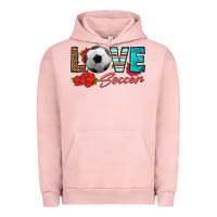 Pigment Salmon love soccer Urban Hoodie - HRA Design Shop