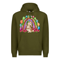 Army Green Easter rainbow Bunny Easter Day Premium Hoodie - Neo Western