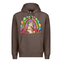 Coffee Easter rainbow Bunny Easter Day Premium Hoodie - Neo Western