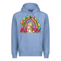 Colony Blue Easter rainbow Bunny Easter Day Premium Hoodie - Neo Western