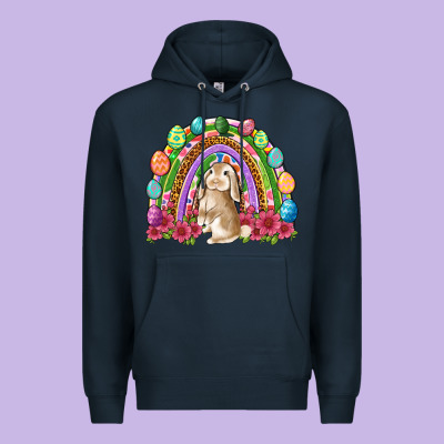 Easter Rainbow Bunny Easter Day Premium Hoodie Designed By Neo Western
