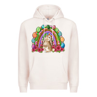 Pale Pink Easter rainbow Bunny Easter Day Premium Hoodie - Neo Western