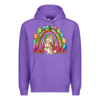 Purple Easter rainbow Bunny Easter Day Premium Hoodie - Neo Western