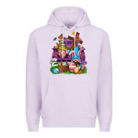 Lilac Easter gnomies truck Easter Day Premium Hoodie - Neo Western