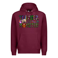 Burgundy teacher of monster Premium Hoodie - CowhideDigitalArt