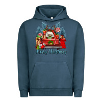 Pigment Midnight Navy merry christmas gnomes truck Urban Hoodie - FaDigitalArtStudio