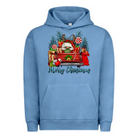 Pigment Pebble Blue merry christmas gnomes truck Urban Hoodie - FaDigitalArtStudio