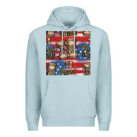 Blue Mist proud veteran seamless pattern Premium Hoodie - HRA Design Shop