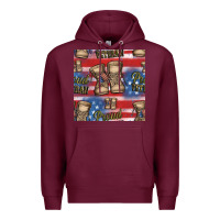 Burgundy proud veteran seamless pattern Premium Hoodie - HRA Design Shop