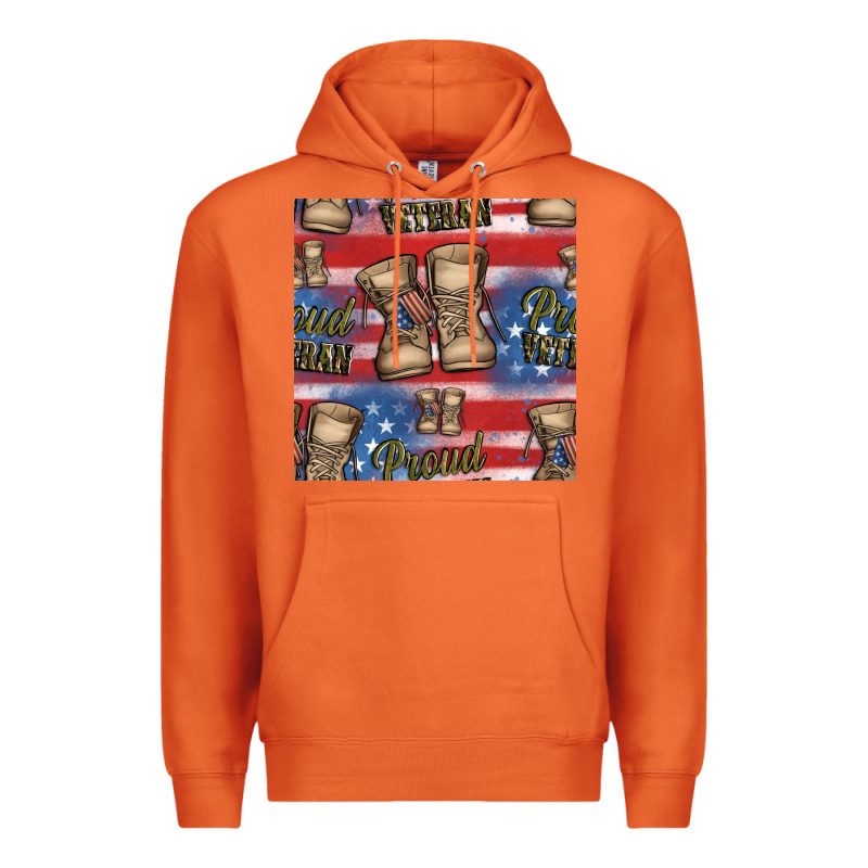Proud Veteran Seamless Pattern Premium Hoodie by HRA Design Shop | Teevron