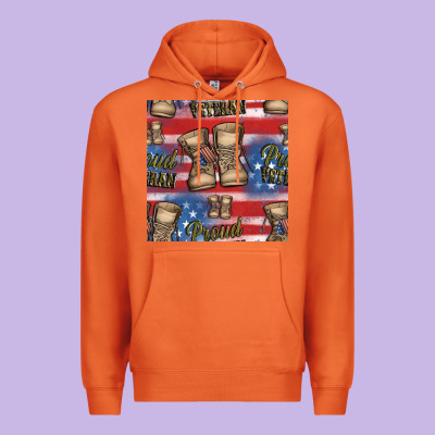 Proud Veteran Seamless Pattern Premium Hoodie Designed By Hra Design Shop
