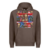 Coffee proud veteran seamless pattern Premium Hoodie - HRA Design Shop