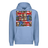 Colony Blue proud veteran seamless pattern Premium Hoodie - HRA Design Shop