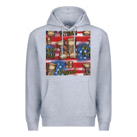 Heather Grey proud veteran seamless pattern Premium Hoodie - HRA Design Shop