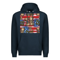 Navy proud veteran seamless pattern Premium Hoodie - HRA Design Shop