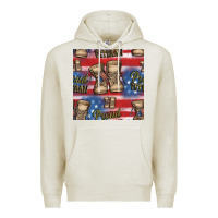 Oatmeal Heather proud veteran seamless pattern Premium Hoodie - HRA Design Shop