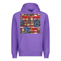 Purple proud veteran seamless pattern Premium Hoodie - HRA Design Shop