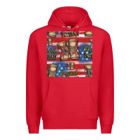 Red proud veteran seamless pattern Premium Hoodie - HRA Design Shop