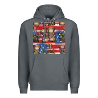 Rock proud veteran seamless pattern Premium Hoodie - HRA Design Shop