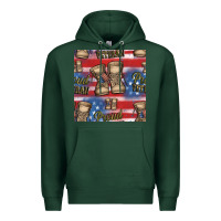 Sports Green proud veteran seamless pattern Premium Hoodie - HRA Design Shop