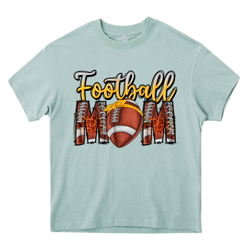 Football Mom Heavy Core Tee by CowhideDigitalArt | Teevron