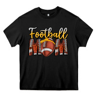 Black Football Mom Heavy Core Tee - CowhideDigitalArt