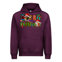 Mauve Wine merry christmas gnomies Urban Hoodie - FaDigitalArtStudio