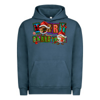Pigment Midnight Navy merry christmas gnomies Urban Hoodie - FaDigitalArtStudio