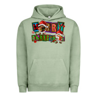 Pigment Oil Green merry christmas gnomies Urban Hoodie - FaDigitalArtStudio