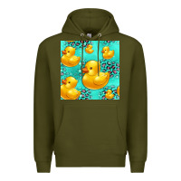 Army Green rubber duck seamless pattern Premium Hoodie - HRA Design Shop