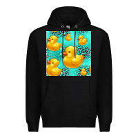 Black rubber duck seamless pattern Premium Hoodie - HRA Design Shop