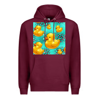 Burgundy rubber duck seamless pattern Premium Hoodie - HRA Design Shop